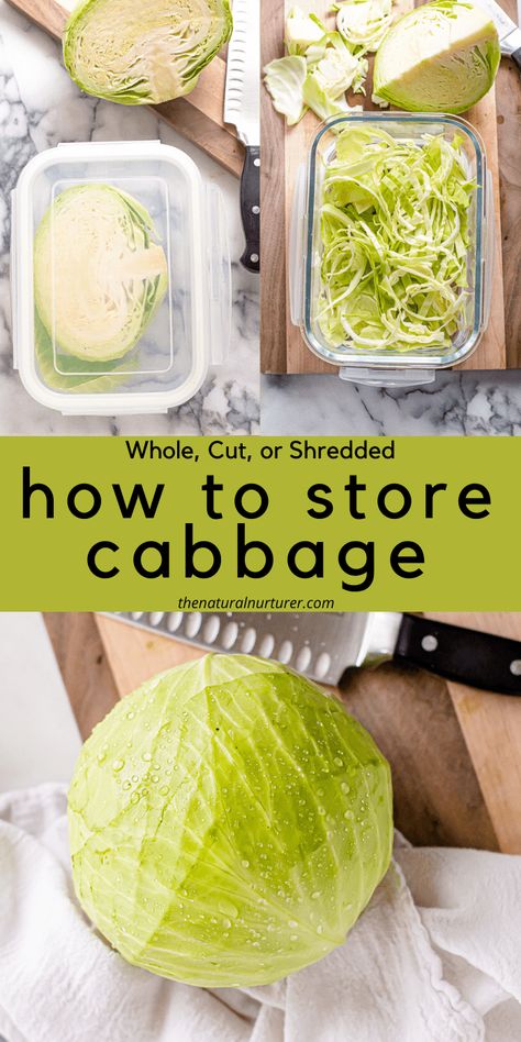 How To Store Cabbage, How To Cut Cabbage, Cabbage Varieties, Cabbage Benefits, Raw Cabbage, Crunchy Vegetables, Eating On A Dime, Cabbage Head, Vegetable Crisps