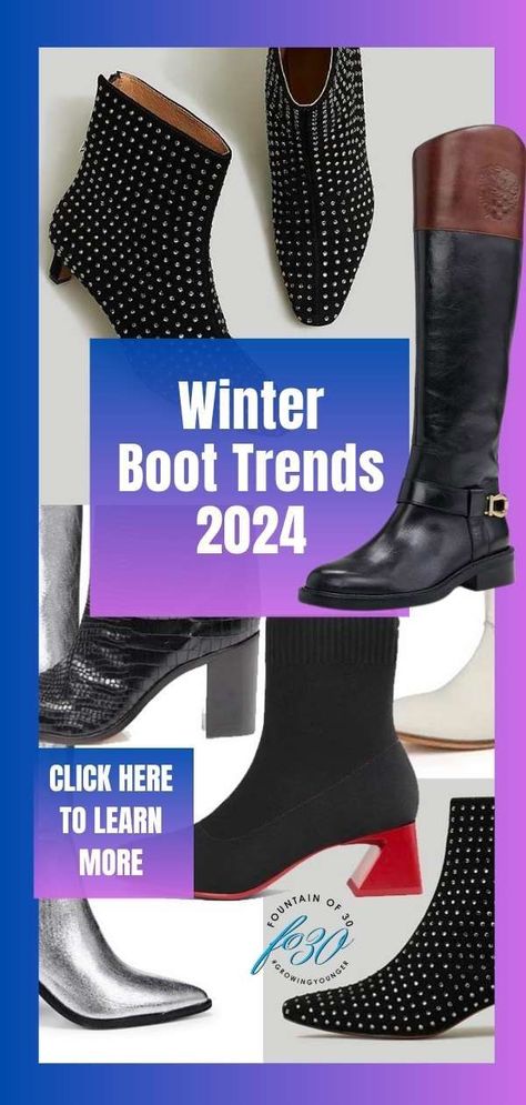 Just because you need to wear boots for the weather doesn't mean you have to sacrifice style. We found the hottest winter boot trends for women in 2024. #boots #shoetrends #winterstyle 2024 Winter Boots Trends Women, Boots For Women 2024, Best Boots For Short Women, Boots 2024 Winter, Boot Trends Fall 2024, Trendy Boots For Women, Winter Shoe Trends, Trending Winter Boots, Boots 2024