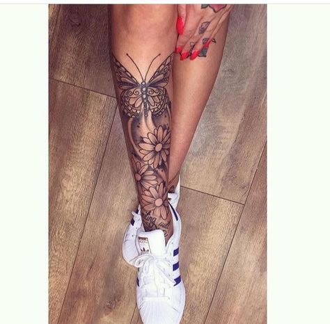 Shin Tattoo, Ink Therapy, New Tattoo Designs, Skeleton Hand Tattoo, Cat Tattoos, Geniale Tattoos, Tattoos Women, Leg Tattoos Women, Leg Sleeve Tattoo