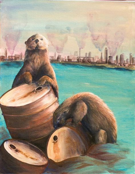 Dora Drawing, Ocean Awareness, Art Competition Ideas, Ocean Wildlife, Ocean Pollution, Sea Otters, Nature Art Drawings, Clay Crafts Air Dry, Sea Otter