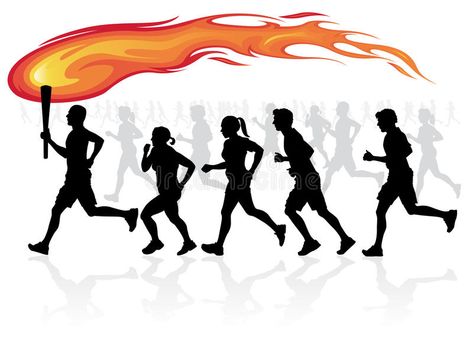 Torch Illustration, Flaming Torch, Music Silhouette, Music Clipart, Olympic Flame, Olympic Torch, People Dancing, Vector Artwork, Designs For Dresses