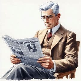 white male clean shaven 6027s reading a newspaper i - Image Creator from Microsoft Designer Reading The Newspaper, Person Reading, Reading A Newspaper, Reading Newspaper, Clean Shaven, The Newspaper, Old Images, Art Courses, Consumer Health