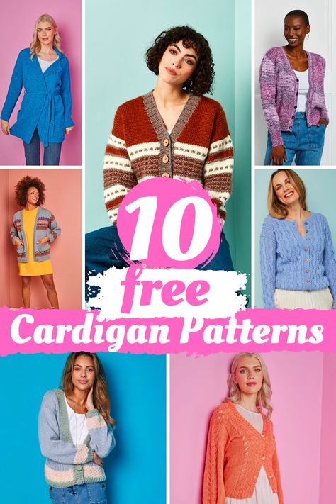 Download these cardigan knitting patterns for all skill levels, from easy DK knits to modern oversized makes. Including plus size women's patterns up to UK 36. Ladies Knitting Patterns Free, Women’s Cardigan Knitting Pattern, Ladies Knitting Patterns Free Cardigans, Cardigan Knitting Patterns Free Women, Knitted Cardigan Patterns For Women, Free Cardigan Pattern Knitted, Ladies Cardigan Knitting Patterns Free Dk, Dk Knitting Patterns Free Women, Free Ladies Cardigan Knitting Patterns