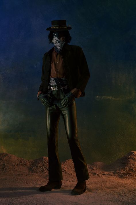 Cowboy Outfits Men, Southern Gothic Fashion, Gothic Fashion Men, Goth Cowboy, Modern Cowboy, Cowboy Aesthetic, Black Cowboys, Art Outfits, Cowboy Theme