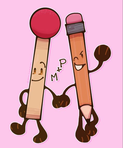 Match X Pencil, Bfdi Pencil X Match, Match X Pencil Bfb, Match Bfdi, I Dont Have Friends, Ship Art, Mood Pics, Picture Video, Favorite Character