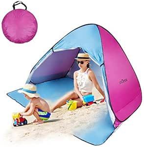 Pop Up Beach Tent, Quick Instant Automatic Portable Anti UV Sun Shelter Tents Fit 3-4 Persons for Outdoor Camping, Fishing, Park Picnic Baby Beach Tent Baby Beach Tent, Pop Up Beach Tent, Clear Weather, Portable Shelter, Park Picnic, Family Backyard, Sun Shelter, Shelter Tent, Baby Beach