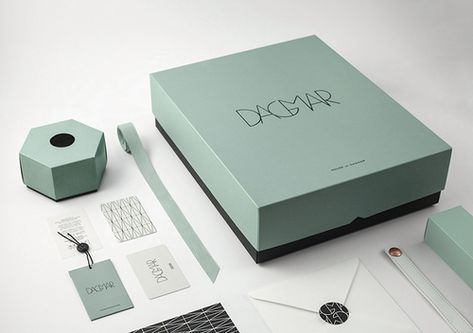 House of Dagmar via @Matty Chuah Dieline / Swedish Fashion Brand / logo / identity / branding by BrittonBritton / luxury / mint / sage / minimalistic / box / packaging / business card /  hang tags Typographie Logo, House Of Dagmar, Fashion Logo Branding, Fashion Packaging, Cool Packaging, Custom Packaging Boxes, Box Packaging Design, Packing Design, Communication Design