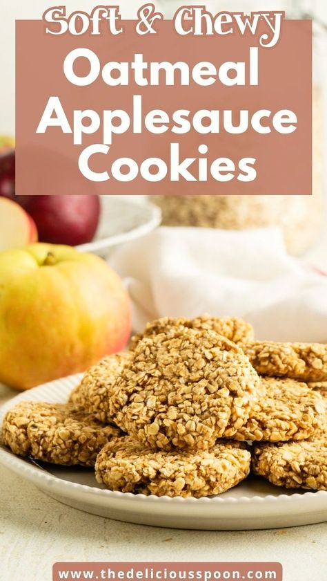 Treat yourself to the easiest oatmeal applesauce cookies, perfect for a quick, healthy snack. Sweetened with maple syrup and made with only five ingredients, these vegan cookies are ready in less than 20 minutes. Recipes For Fussy Kids, Applesauce Cookies Recipes, Vegan Applesauce, Easy Applesauce, Oatmeal Applesauce Cookies, Healthy Vegan Cookies, Applesauce Cookies, Chocolate Chip Mug Cake, Delicious Oatmeal