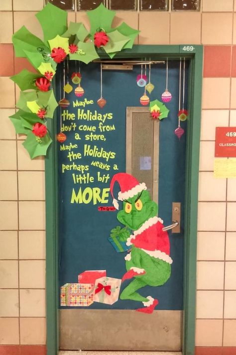 19 Cute Christmas Classroom Doors to Welcome the Holidays In - Southern Living Grinch Door, Door Decorations Classroom Christmas, Holiday Door Decorations, Classroom Christmas Decorations, Diy Christmas Door, Christmas Door Decorating Contest, Christmas Classroom Door, Whoville Christmas, School Door Decorations