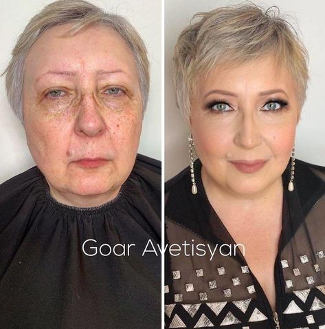 30 Incredible Makeup Transformations That Prove “Every Woman Is A Hollywood Star” (New Pics) Mother Of Bride Makeup, Before And After Makeup, Makeup For Older Women, Beauty Makeover, Star Makeup, Makeup Tricks, Makeup Transformation, Contour Makeup, Hollywood Star