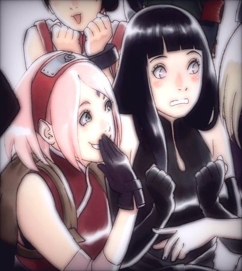 Hinata And Sakura, Sakura And Hinata, Hinata Icon, Sakura Art, Flipagram Instagram, Naruto Cute, Sakura Uchiha, Naruto Funny, Naruto Girls