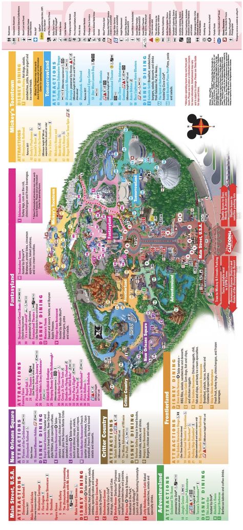 Disneyland Map Art, Disneyland Map Printable, Disneyland Plan, Disneyland Map, Sea Map, Disneyland Attractions, Disney Sea, Main Street Usa, Disneyland Park