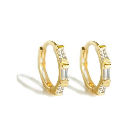 Baguette Huggie Earrings, Baguette Hoop Earrings, Knots Jewelry, Baguette Earring, Cartilage Earrings Hoop, Moms Bracelet, Gold Statement Ring, Waterproof Jewelry, Pink Gemstones