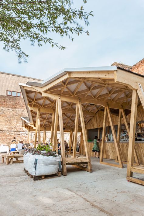 Gallery of Constellations Bar / H. Miller Bro - 5 Garden Pergola, Wooden Canopy, Timber Architecture, Garden Canopy, Wood Architecture, Patio Canopy, Wooden Structure, Timber Structure, Renzo Piano