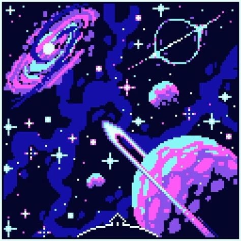 8 Bit Space Pixel Art, Purple Space Icons, Pixel Space Art, Iphone Wallpaper Dark Purple, 8 Bit Aesthetic, Neon Pixel Art, Pixel Art Vaporwave, Dark Pixel Art, Purple Pixel Art