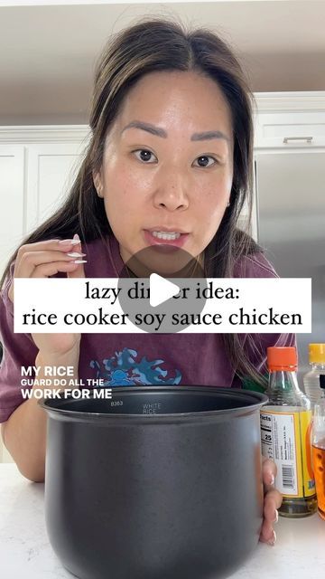 kat chao on Instagram: "that was too easy 😮‍💨 2 cups of white rice 1.5 cup chicken broth 1/2 cup soy sauce 2 tsp minced ginger 2 tsp minced garlic 1-2 tbsp agave 1 tbsp rice vinegar 1 tbsp toasted sesame oil 1 tbsp oyster sauce dash of white pepper place 4-6 chicken thighs on top (make sure they don’t overlap) cook on regular white rice setting #easyrecipes #onepotmeal #ricecookerrecipe #ricecooker #lazydinner #easydinner #mealideas #viralreels" Pressure Cooker Fried Rice, Chicken And Rice In Rice Cooker, Chicken Rice Sauce, Chicken In Rice Cooker, Chicken Rice Cooker Recipes, Asian White Rice, One Pot Rice Cooker Meals, Rice Cooker Recipes Chicken, Rice Dinner Ideas