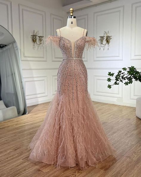 Radiate confidence and grace with our jaw-dropping gowns that make a statement. #ootdfashion #ootdshare #outfitoftheday #outfitpost #styleinspiration #virtualstylist #minimalstyle #clubllondon #classyvision #parisianchic #abayastyle #dubaifashion #femininestyle #larosabride Beaded Mermaid, Radiate Confidence, White Swan, White Backdrop, Mermaid Evening Dresses, Luxury Dress, Pitcairn Islands, British Indian, Brunei