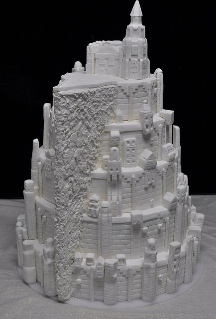 Minas Tirith Cake, Wedding Cake Lord Of The Rings, Elven Wedding Cake, Lotr Wedding Cake, Lord Of The Rings Wedding Cake, Lotr Cake, Middle Earth Wedding, Wedding Cake Base, Lord Of The Rings Wedding