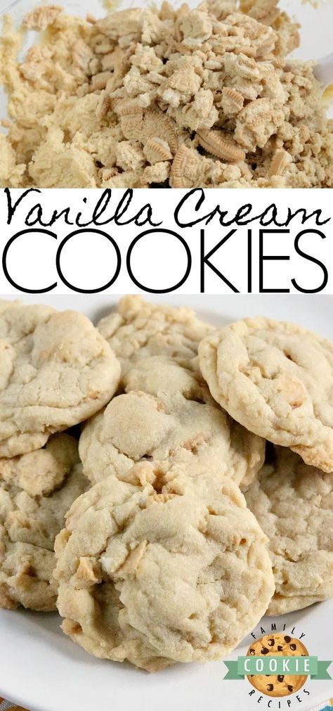 Best Vanilla Cookie Recipe, Vanilla Oreo Cookies, Golden Oreo Cookie Recipes, Chantilly Cookies, Blonde Cookies, Vanilla Treats, Golden Oreo Cookies, Simple Cookie Recipe, Cookies And Cream Cookies