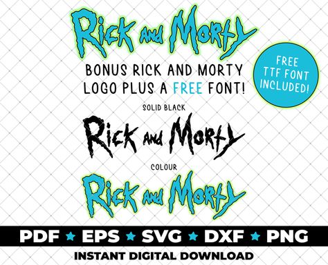 Rick And Morty Font, Ttf Fonts, Art Svg, Digital Assets, Vector Png, Digital Svg, Art Bundle, Rick And Morty, A Coffee