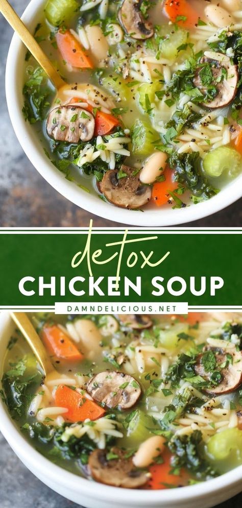 DETOX CHICKEN SOUP Detox Chicken Soup, Easy Healthy Soup, Veggie Soup Recipes, Health Dinner, Veggie Soup, Health Dinner Recipes, Easy Soups, Easy Soup Recipes, Healthy Soup Recipes