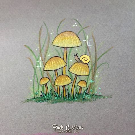 Tiny Mashroom page from The Mashroom Village Collection by @agotapopillustration . You can buy the set on her Etsy shop. I colored in a very simple technique and I used the new pencils by Faber-Castell: Black Edition. #agotapop #agotapopillustration #themashroomvillage #agotapophappycolouring #coloringforadults #paginedacolorare Fairy House Drawing, Snail Mail Art, Mushroom Pictures, Doodle Coloring, Easy Doodle Art, Sketchbook Art Journal, Mushroom Art, Art Drawings Sketches Creative, Beginner Painting