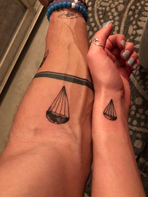 Parasailing Tattoo, Paratrooper Tattoo, Paragliding Tattoo, Parachute Tattoo, Skydiving Tattoo, Couples Tattoo, Dove Tattoos, Ink Therapy, Military Tattoos