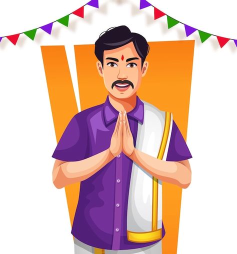 Vector young indian man showing namaste ... | Premium Vector #Freepik #vector #religious #man #background #hand Men's Indian Style, Indian Character, Man Background, Namaste Hands, Birthday Banner Background Hd, Namaste Art, Om Tattoo Design, Banner Png, Cradle Ceremony