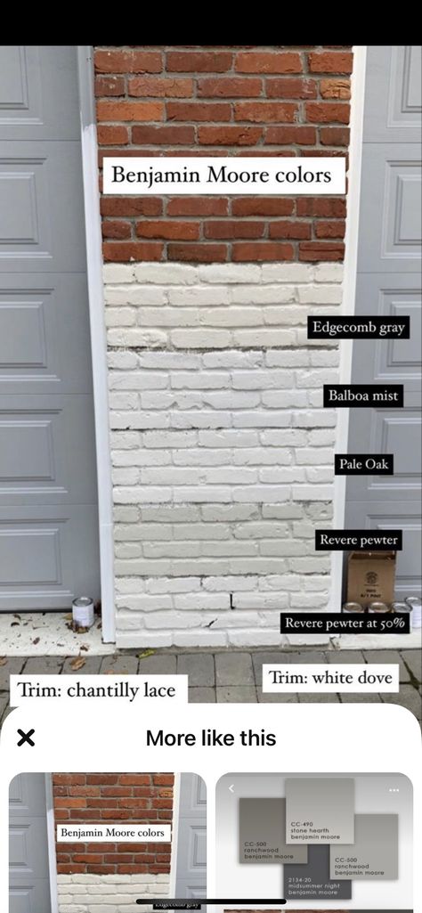 House Colors With Stone, Painted Brick Exteriors, Exterior House Colors With Stone, Painted Brick House, Exterior House Paint Color Combinations, Home Exterior Makeover, Revere Pewter, Exterior Paint Color, Brick Exterior House