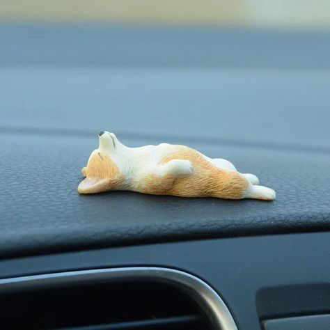 : A stylish and unique way to decorate your car. Perfect for corgi lovers! #corgi #caraccessories Corgi Ornament, Mini Animals, Car Decorations, Rocket League, Adorable Puppies, Cute Corgi, Dog Gift, Cute Cars, Cartoon Style