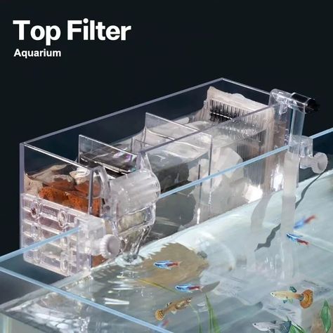 Transparent Top Filter want one? ✨ . . LINK IN BIO !!! . . #aquariumaccessories #aquarium #aquascape Aquascaping Rocks, Aquarium Soil, Rimless Aquarium, Small Fish Tanks, Transparent Top, Waterfall Wall, Home Aquarium, Aquarium Accessories, Cascade Waterfall