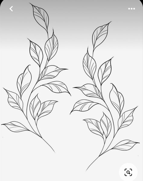 Detailed Vine Tattoo, Pretty Leaves Drawing, Line Art Leaves Tattoo, Leave Outline Tattoo, Leaves Stencil Tattoo, Wildflower Pencil Drawing, Leaf Tattoos For Women Chest, Leaf Stencil Tattoo, Floral Leaves Tattoo Design