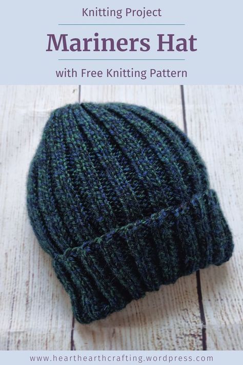 Mariners Hat Knitting Project - With Free Pattern Mens Hat Knitting Pattern, Free Aran Knitting Patterns, Baby Hat Knitting Patterns Free, Knitting Patterns Free Dog, Beanie Pattern Free, Aran Knitting, Beanie Knitting Patterns Free, Knit Beanie Pattern, Aran Knitting Patterns