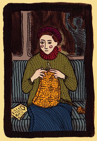 Illustration Friday: Pattern by tanaudel, via Flickr Knitting Quotes, Knitting Humor, Knit Art, Yarn Inspiration, Knitted Wit, Alphonse Mucha, Hand Art, Knitting Girls, Pablo Picasso