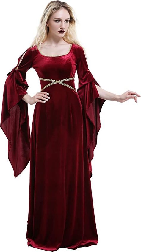 Historical Dresses Medieval, Medieval Costume Women, Celtic Dress, Velvet Lace Dress, Magic Dress, Heavy Dresses, Costume Women, Velvet Gown, Medieval Costume