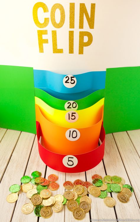 These St. Patrick's Day games are all homemade and super easy to make! You can find all the supplies you need at the dollar store so they are inexpensive to make too. Leprechaun Games, Easter Games For Kids, Fete Saint Patrick, Coin Toss, March Break, March Crafts, St Patricks Crafts, Printable Games For Kids, St Patricks Day Crafts For Kids