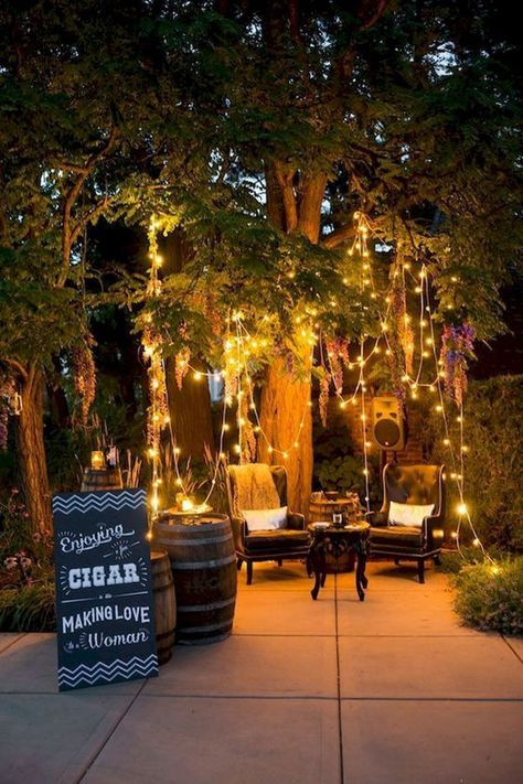 35 Festive New Year Party Decor Ideas For Outdoor | Home Design And Interior Backyard Party Lighting, Cuba Party, Wedding Cigars, Havana Party, Cuban Party, Havana Nights Party, Outdoor Lighting Design, Diy Outdoor Lighting, Led Landscape Lighting