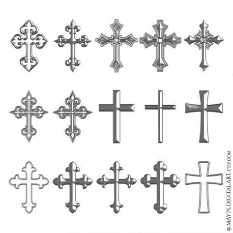 Cross Designs Drawings, Types Of Crosses, Cross Illustration, Fancy Cross, Cross Silhouette, Cross Drawing, Paper Gift Wrapping, Cross Png, Cross Tattoo For Men