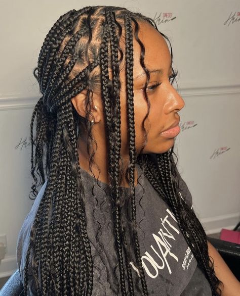 Hair Braid Patterns, Braided Hairstyles For Black Women Cornrows, Black Ponytail Hairstyles, Big Box Braids Hairstyles, Cute Braided Hairstyles, Curly Hair Styles Easy, Box Braids Hairstyles For Black Women, Braids Hairstyles Pictures, Braids With Curls