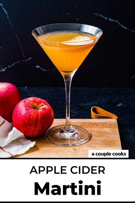 Apple Cider Cosmopolitan, Apple Cider Gin And Tonic, Apple Juice Martini, Cocktails Made With Apple Cider, Apple Cinnamon Martini, Apple Cider Martini Vodka, Fall Apple Martini, Vodka Apple Cider Cocktail, Apple Cider Martinis