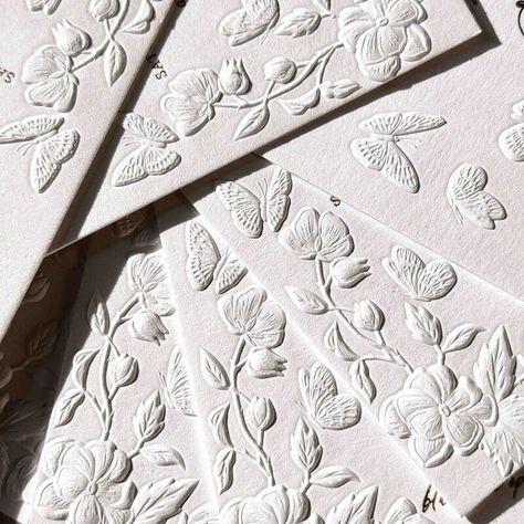 Luxury wedding invitations with sculpted embossing butterflies and flowers. Floral Embossed Wedding Invitations, Embossed Wedding Invitations, Bespoke Invitations, Calligraphy Stationery, Wedding Stationery Design, Butterflies And Flowers, Vow Book, Luxury Wedding Invitations, Custom Wedding Invitations