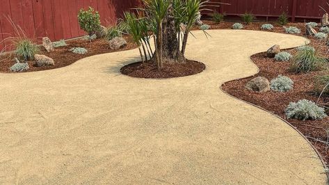 Landscaping With Decomposed Granite, Crushed Granite Front Yard, Decomposed Granite Backyard Ideas, Decomposed Granite Patio Ideas, Dg Landscaping Decomposed Granite Patio, Crushed Granite Landscape Backyards, Decomposed Granite Pathway, Dg Front Yard Landscape, Decomposed Granite Driveway