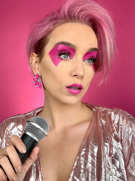 Jem And The Holograms Makeup, Jem Cosplay, Jem Makeup, Jem And The Holograms Costume, Gem And The Holograms, Jem Costume, Sarah Louwho, 80s Party Outfits, Face Paint Ideas