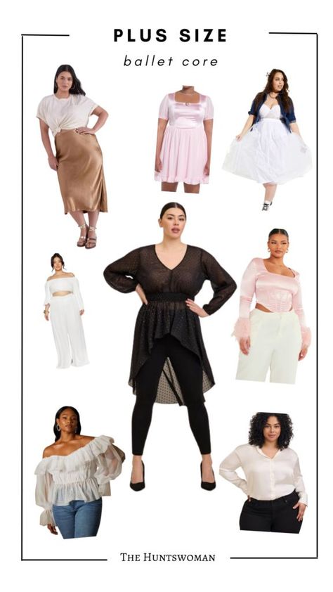 Collage of different plus size ballet core outfit ideas Coachella Outfit Plus Size, 19th Birthday Ideas Outfits, Clothing Black Women, Fashion For Chubby Ladies, Ballet Core Outfits, Plus Size Ballet, Birthday Ideas Outfits, 19th Birthday Ideas, Plus Size Boho Clothing