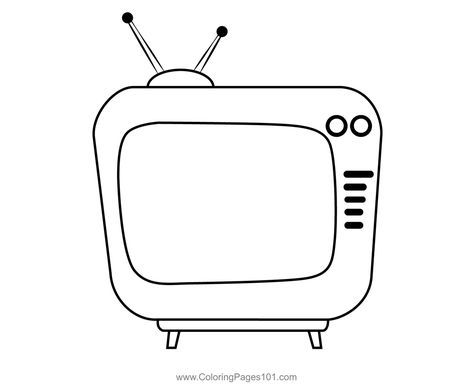 Old Television Coloring Page Old Television Drawing, Old Tv Drawing, Tv Coloring Pages, Television Drawing, Tv Drawing, Old Television, Flowery Wallpaper, Tv Sets, Bullet Journal School