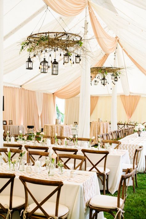 A Modern & Glamorous Garden Wedding // photo by High Five For Love // via Every Last Detail blog Wedding Tent Decorations, Rustic Lanterns, Tent Decorations, Wedding Tent, Blush Pink Weddings, Tables And Chairs, Mod Wedding, Tent Wedding, Glamorous Wedding