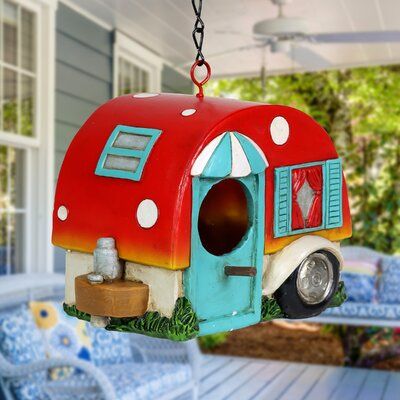 Mini Campers, Blue Front Door, Birdhouse Designs, Bird Baths, Bird Watcher, Camping Trailer, Bird Feeder, Birdhouse, Bird Houses