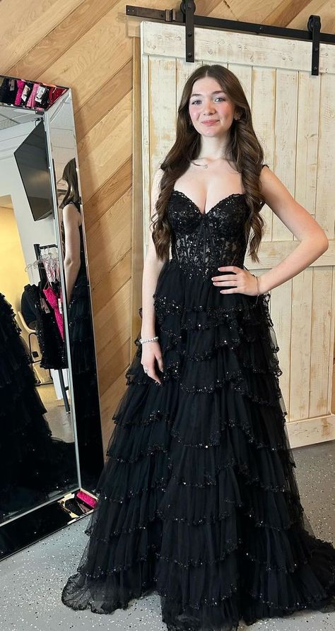 Sequin Accessories, Formal Prom Dresses Long, Ruffle Prom Dress, Sheer Corset, A Line Prom Dress, Corset Bodice, Beaded Prom Dress, Pretty Prom Dresses, Floor Length Skirt