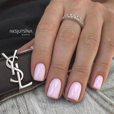 Pale Pink Biab Nails, Pink Tip Nails, Baby Pink Nails, Simple Gel Nails, Pointed Nails, Minimal Nails, Casual Nails, Simple Acrylic Nails, Classy Acrylic Nails