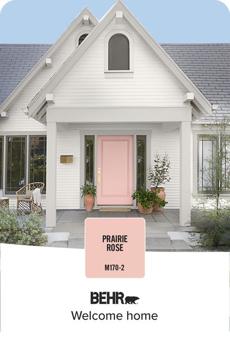 A thoughtfully-chosen hue for your front door is a creative way to show off your personality while boosting your home’s curb appeal. Discover which color is right for you! Lake House Paint Colors, Stained Front Door, Orange Door, Behr Colors, Luxury Door, Stained Doors, Front Door Paint Colors, Exterior Color Schemes, Door Paint Colors